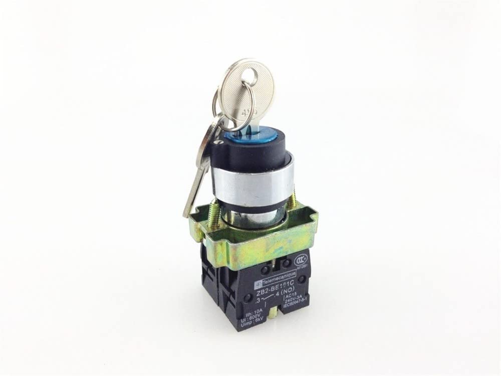 4Pcs/Lot XB2-BG65 2 Position 1 NO 1NC Spring Reset Momentary Key Operated Selector Switch
