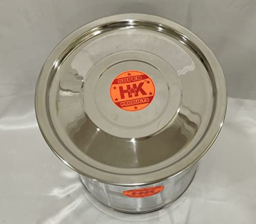 Image of Stainless Steel Atta Tanki /Container /Box /Drum /Pawali /Tanki With Lid (Do Not Use For Storing Water) (20 Litres), Silver