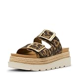 Madden Girl Women's Mythicall Wedge Sandal, Light Leopard Fabric, 7