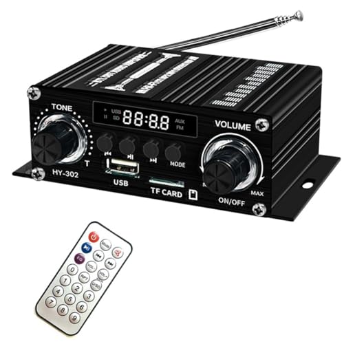Lbvzxkad Amplificador Digital Bluetooth 12V para el Hogar y el Coche Altavoz de Sonido HiFi de 2 Canales FM Rrceiver Mini Amplificador de Audio Class-AB AMP