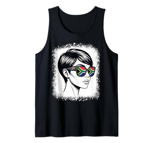 South Africa Flag Sunglasses Pop Art Woman Tank Top