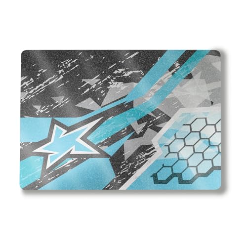 Image of Glossy Glitter Laptop Skin Compatible with Alienware M18 R2 (2024) - Grunge Cyan - Premium 3M Vinyl Protective Wrap Decal Cover - Easy to Apply | Crafted in The USA by MightySkins