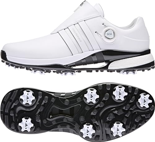 adidas Men's Tour360 24 BOA Golf Shoes, Footwear White/Core Black, 12