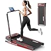Tapis de Course, Tapis de Course Pliable 4 en 1 avec Inclinaison réglable électriquement 15％, 1 à 12 km/h, écran LED, Support pour iPad/téléphone Portable.