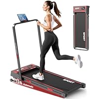 RAOO MIN Tapis de Course, Tapis de Course Pliable 4 en 1 avec Inclinaison réglable électriquement, 1 à 12 km/h, écran LED, Support pour iPad/téléphone Portable.