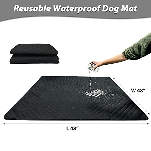 Image of Washable Pee Pads for Dogs 48 inchx48 inch Reusable Puppy Pad Pet Training Pads, Waterproof Mat Non-Slip, Dog Pee Pad Whelping Pads Dog Mat-Playpen,Crate,Sofo,Car,Potty,Bed