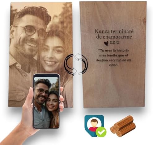 grabewood Cuadro Personalizado con Foto Grabada | Madera Natural ...