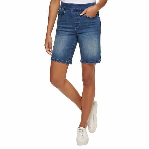 Dkny Jeans Womens Lightweight Pull On Bermuda Short (Small, Light Wash Denim) #TOP2