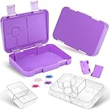 QCQHDU Brotdose Kinder mit 6 Fächern,Bento Box mit Transparenter Fächern, Kinder Lunchbox, Jausenbox, Brotzeitbox, BPA-Freie, Leicht Tauglich Schule,Kindergarten
