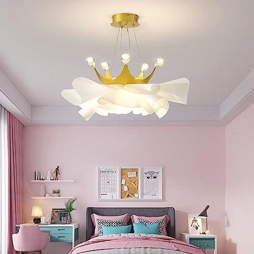 Chandelier cristal doré grand luxe en forme de couronne royale