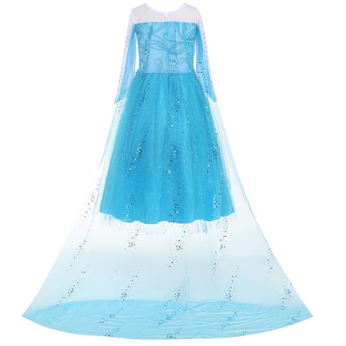 Vestido azul princesa para niñas disfraz completo miniatura 4