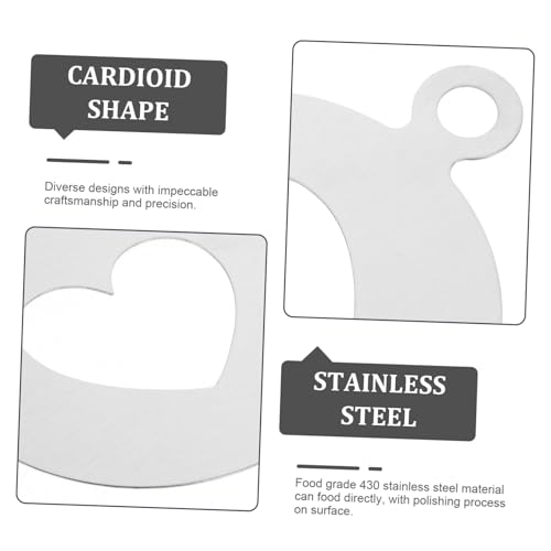 Hemobllo Heart Shape Coffee Art Stencils Food Grade Stainless Steel Latte Art Template for Cake Cappuccino Cupcake Decoration Easy to Clean for Cocoa Chocolate Cinnamon Sprinkling