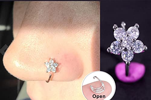 Ocptiy 18G Nose Ring Hoop Stud Piercing Jewelry For Women 18Gauge Stainless Surgical Steel Hypoallergeni Silver Straight Cubic Zirconia Nose Nostril Ring Pin Bone Stud Piercing Hoop Jewelry Women Men #TOP4