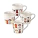 SPOTTED DOG GIFT COMPANY - Tazza con cani vari - tazze grandi per caffè e tè a colazione - idee regalo per uomo e donna - in porcellana - set di 4 tazze