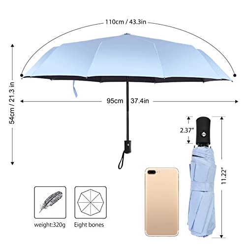 Shinok Travel Umbrella Compact Folding Sun Umbrellas Lighweight Auto Open Close For Women Parasol Blue #TOP3