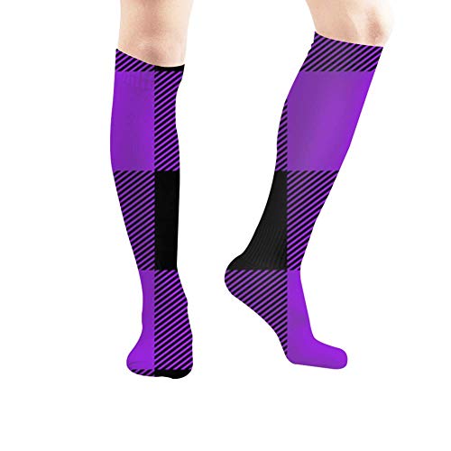 Buffalo Tartan Plaid Proton - Calcetines de compresi�n para deporte, color morado