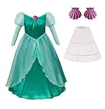 Naywig Mermaid Princess Dress Ariel Costume For Kids Girls Birthday Halloween Party Cosplay Dress Up Girl-120