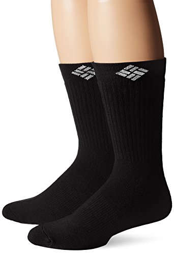 Columbia Men's Wool Crew, Black, 10-13 Sock Size (Shoe Size 6-12) #TOP4