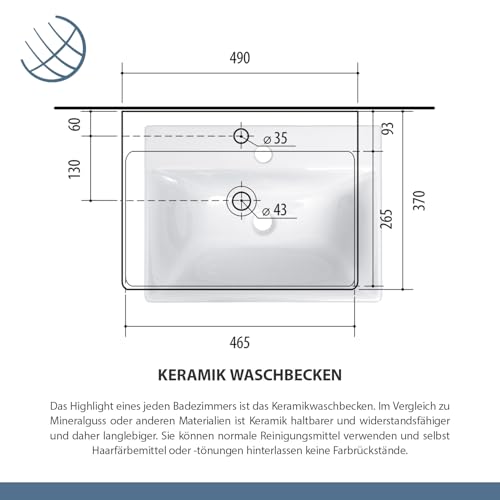 Waschbecken mit Unterschrank von Planetmöbel