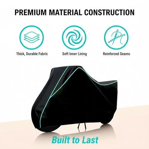 Image of Strong 100% Water Resistance Apache RTR 160 Bike Cover | Motorcycle Body Cover for Rain & Sun | UV Protection, Dustproof, Scratch Resistant, Windproof, Heat Resistant, Vehicle Specific Fit