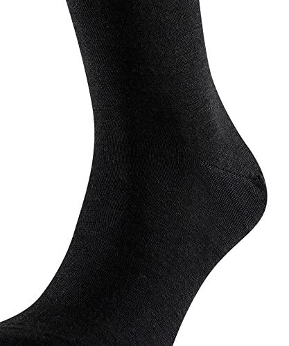 FALKE Mężczyźni Podkolanówki Airport M Kh wełna bawełna długie jednokolorowe 1 Para, Czarny Black 3000, 45-46