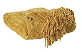 Home4You Kuscheldecke Wohndecke Tagesdecke | Chenille | Polyester | Goldfarben | 130x180 cm