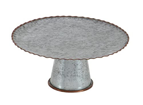 Deco 79 Metal Galvanized Cake Stand, Set Of 3 9", 13", 15"W, Gray #TOP6
