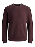 Weiche Baumwollqualität JACK & JONES Herren JCOCLOUD Crew Neck Pullover, Braun (Fudge Fit: Knit Fit), X-Large (Herstellergröße:XL)