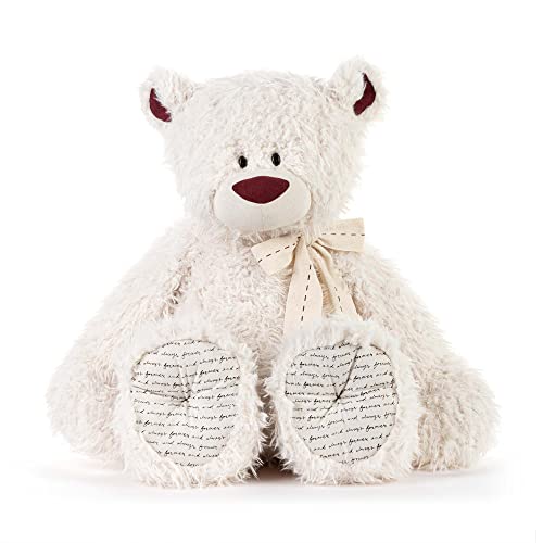 Demdaco Loved Cream And Red 37 X 12 X 11 Inch Polyester Jumbo Soft Plush Stuffed Animal Bear #TOP6