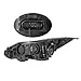 Headlights Assembly for 2012 2013 2014 Ford Focus Halogen Head light Headlamp, Bulb Include, Black Housing Amber Corner