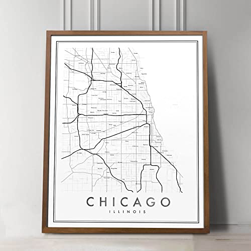 Chicago Map Print | City Print | Chicago City Map Print - Various Standard Sizes #TOP11