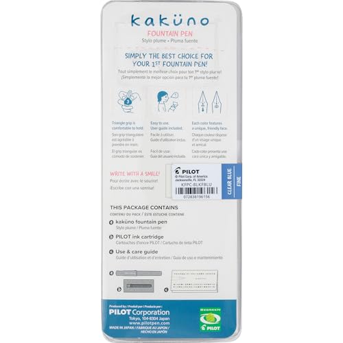 Image of PILOT Kakuno Fountain Pen, Blue Barrel, Fine Nib