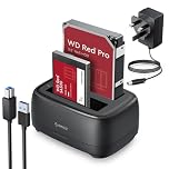 ORICO Dual Bay Hard Drive Bay Docking Station USB 3.0 to SATA III for 3.5inch HDD Tool-Free Files Backup/Game Load Support UASP Max Up to 44TB-DD28(Not Support Offline Clone)