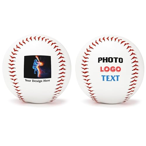 DZTEEKK Customized Baseball Balls, Design Your Own Baseball Balls Printed Your Team Logo/Sign/Text Name Photo, Personalized Gifts for Fathers Day Boyfriend Husband Grandpa Son Men Birthday Christmas