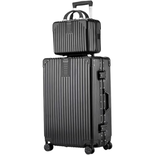 2 Piece Luggage Sets with Spinner Wheels and Password Lock Hardside 14in Cosmetic Case Portable Travel Trolley Case Suitcase