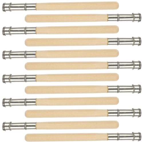 12 Stück Bleistiftverlängerung,Stiftverlängerung set,Doppelkopf verstellbar Stiftverlängerung,Holz Bleistift Extender,Für Wachsmalstifte Zeichenstift Werkzeug,Schulbürobedarf,Augenbrauen Make up