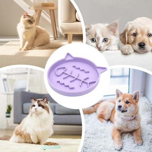 Futternapf für Katzen- Silikon Clean Kitten Dish- Hund Slow Dish- für Indoor Wohnzimmer Fütterung Mahlzeit Sauberer Boden Kätzchen Verdauung Welpe-5