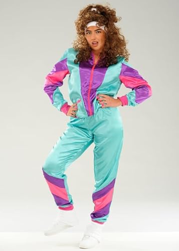 Womens 80s Fashion Shell Suit Fancy Dress Costume (Large (UK 16-18))