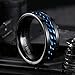 King Will 8mm Black Blue Spinner Ring Stainless Steel Fidget Ring Anxiety Ring For Men