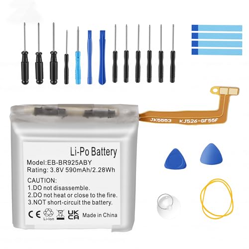 Carbosing Replacement Battery 590mAh 3.8V Compatible with Samsung Galaxy Watch 5 Pro 45mm EB-BR925ABY SM-R920 SM-R925 GH43-05116A SmartWatch Rechargeable Li-ion Battery with Repair Tool Kit