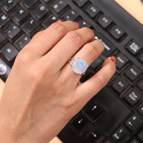 Bague en argent sterling 925 véritable et pierre de lune - 4