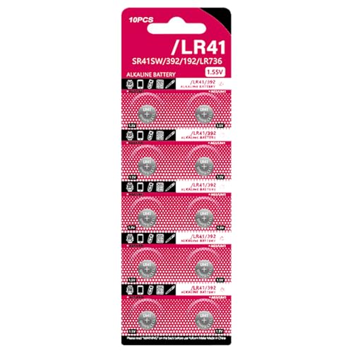 LXJLXD Pilas de botón AG3 LR41, 10 unidades, 1,5 V, fuente de alimentación alcalina de larga duración para calculadoras de juguetes y controles remotos