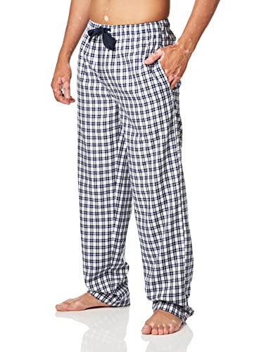Izod Men's Poly-Rayon Yarn-Dye Woven Sleep Pant Pajama Bottom, Navy/White, Large #TOP2