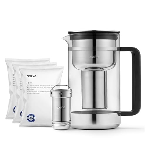 Aarke Purifier Bundle - 94oz Glass Water Filter with Pure Refills, 3-Pack