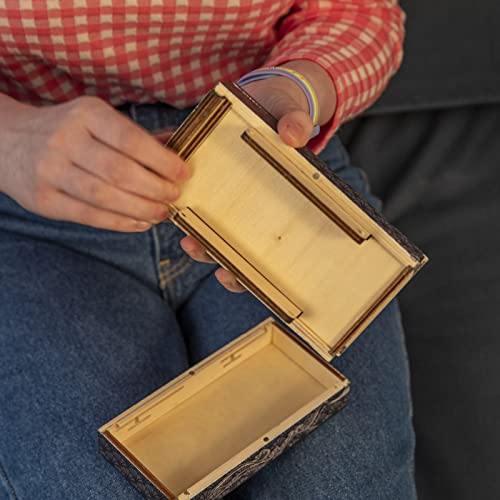 Bits And Pieces 42788 Soaring Cranes Secret Puzzle Box - Wooden Money Box Brainteaser - 10 Step Solution Brain Game thumb #6