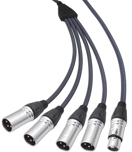 Câble répartiteur XLR femelle vers 4 mâles pour résoudre le manque de sorties audio sur console