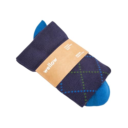 Wellow Compression Socks 18–25 mmHg – Regular L, Eclipse Argyle