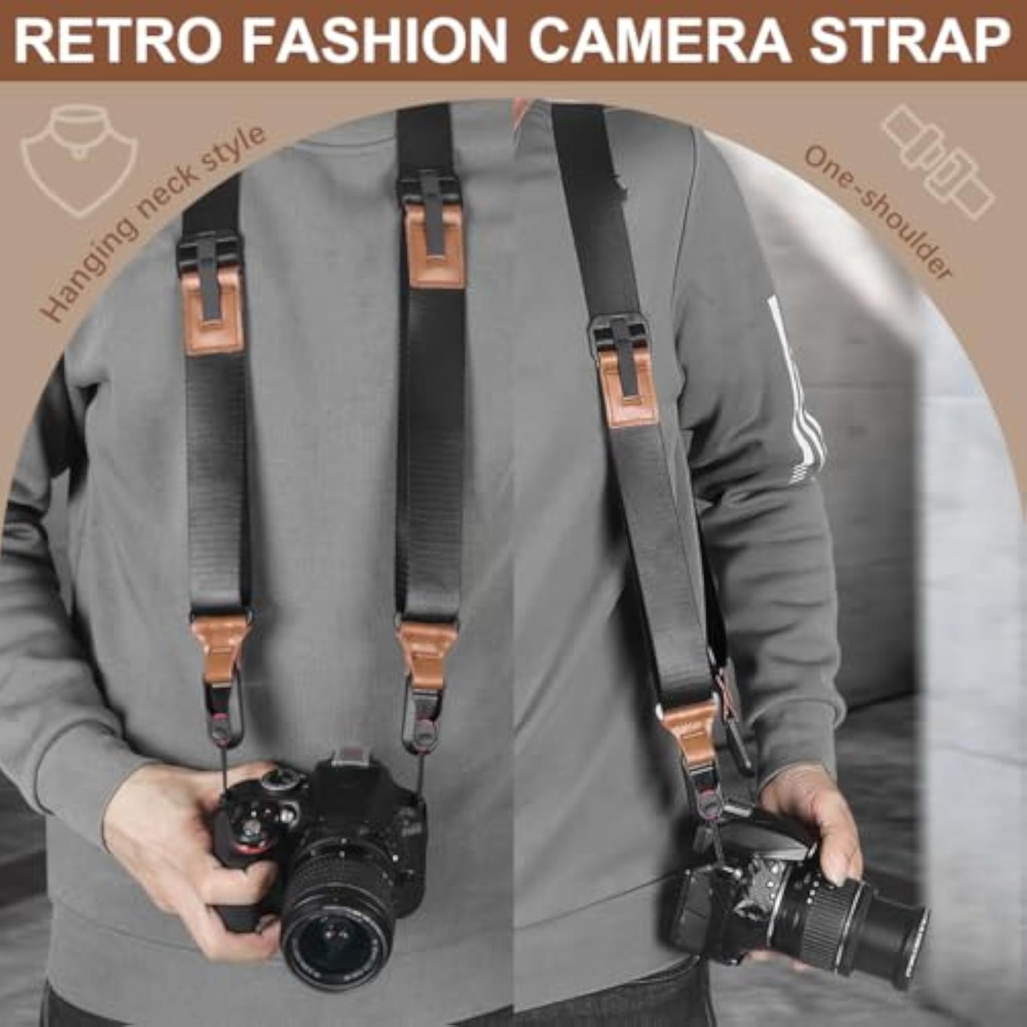Adjustable Camera Strap for DSLR, Comfortable Neck Sling