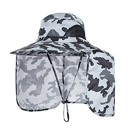Image of Sun Blocker Hats Outdoor Sun Protection Fishing Cap with Neck Flap Large Brim Outdoor Hat