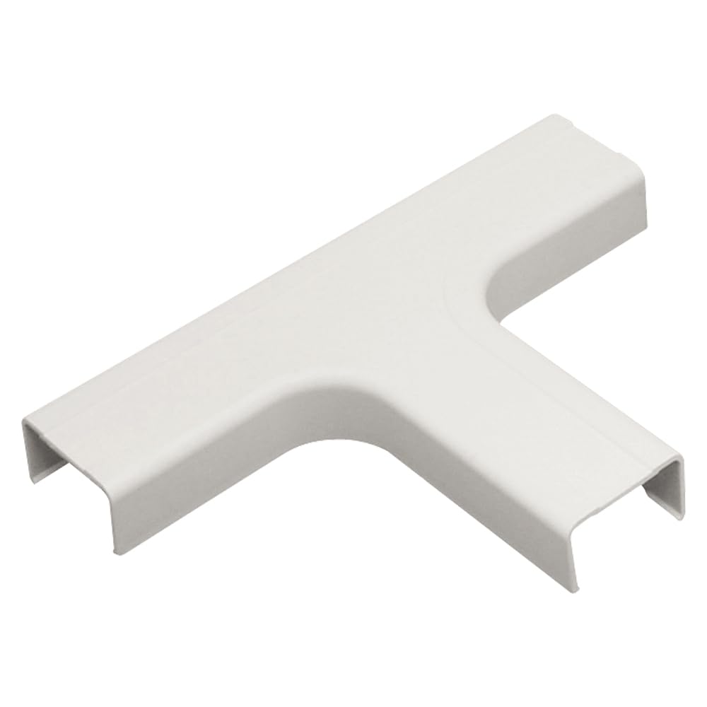 ICC Raceway Tee, Wire Organizer and Cable Management Fitting, Cord Cover for Wall & Floor, 1 3/4", Pack of 10, White